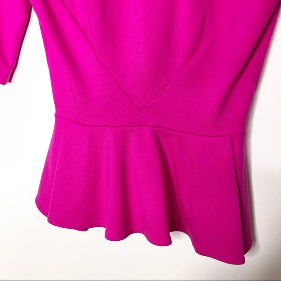 Amanda Uprichard | Magenta Structured Peplum Top S - Picture 3 of 6
